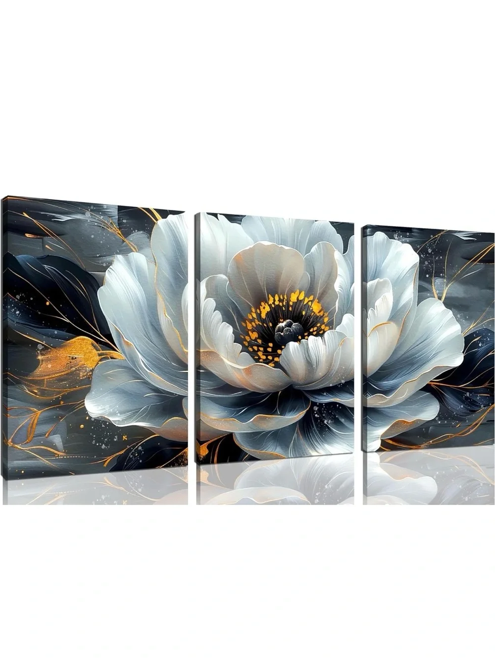 Flower Pictures Wall Art for Living Room - Modern Office Artwork Wall Decor